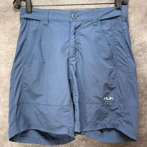 HUK Performance Fishing Shorts Men's Size S Blue Nylon Quick Dry Cargo